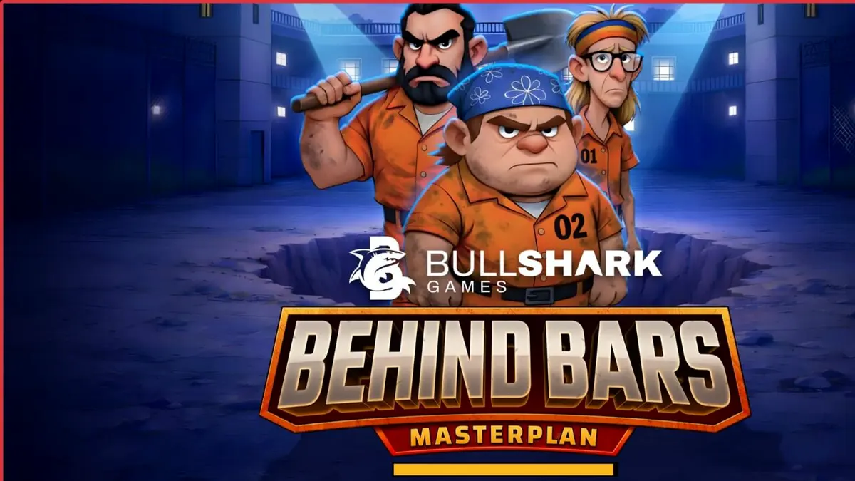 Tampilan visual slot Behind Bars Masterplan dengan tema penjara