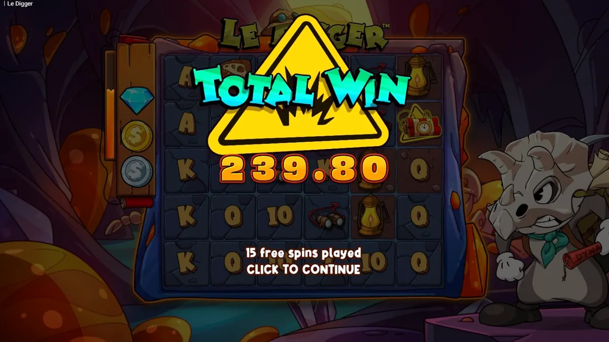 Smokey the raccoon in the mining-themed Le Digger slot game